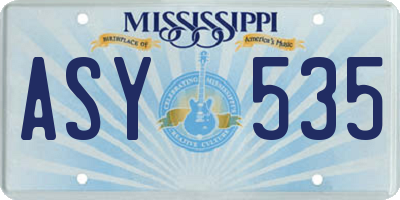 MS license plate ASY535
