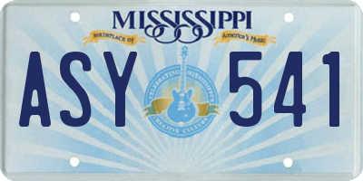 MS license plate ASY541