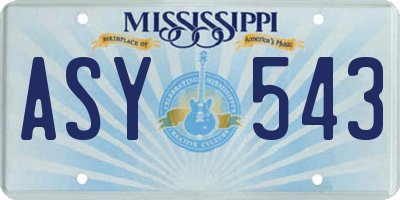 MS license plate ASY543