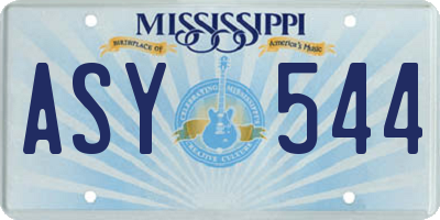 MS license plate ASY544