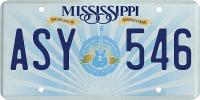 MS license plate ASY546