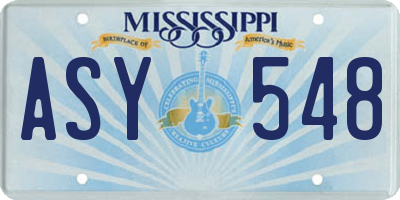MS license plate ASY548