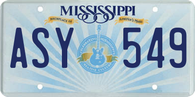 MS license plate ASY549