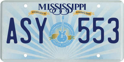 MS license plate ASY553