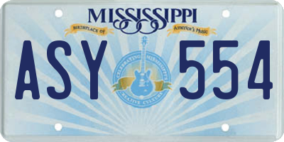 MS license plate ASY554