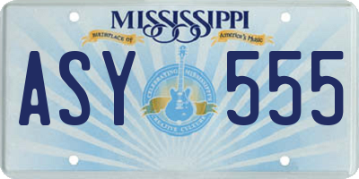 MS license plate ASY555
