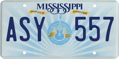 MS license plate ASY557