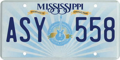 MS license plate ASY558