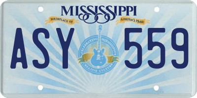 MS license plate ASY559