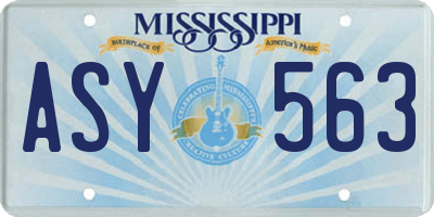 MS license plate ASY563