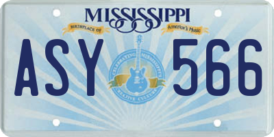 MS license plate ASY566