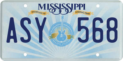 MS license plate ASY568