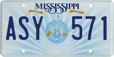 MS license plate ASY571