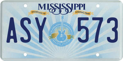 MS license plate ASY573