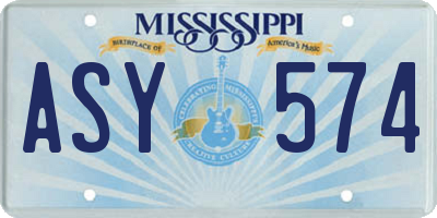 MS license plate ASY574