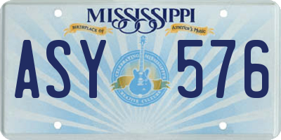MS license plate ASY576