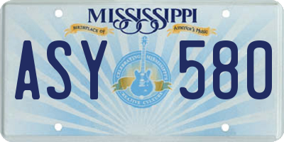 MS license plate ASY580