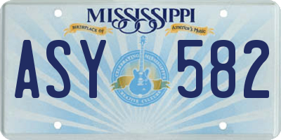 MS license plate ASY582