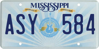MS license plate ASY584