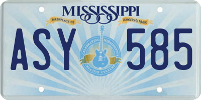 MS license plate ASY585