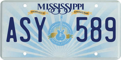MS license plate ASY589