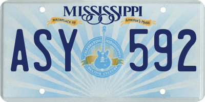 MS license plate ASY592