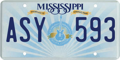 MS license plate ASY593