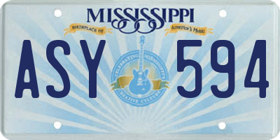 MS license plate ASY594