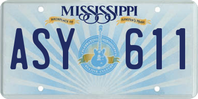MS license plate ASY611