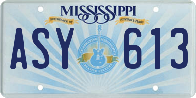 MS license plate ASY613