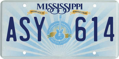 MS license plate ASY614