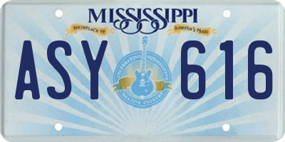 MS license plate ASY616