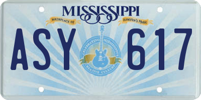 MS license plate ASY617