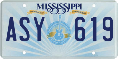 MS license plate ASY619