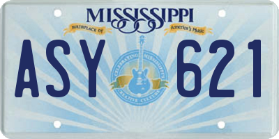 MS license plate ASY621