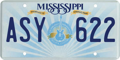 MS license plate ASY622