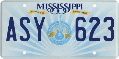 MS license plate ASY623