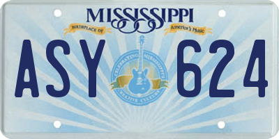 MS license plate ASY624