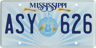 MS license plate ASY626