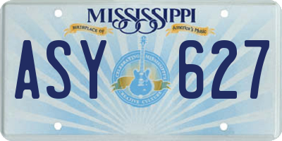 MS license plate ASY627