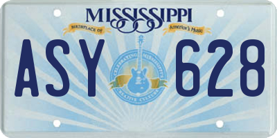 MS license plate ASY628