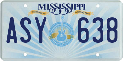 MS license plate ASY638