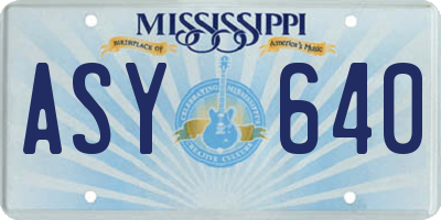 MS license plate ASY640