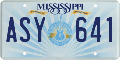 MS license plate ASY641