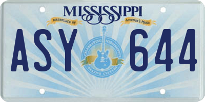 MS license plate ASY644