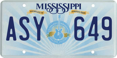 MS license plate ASY649