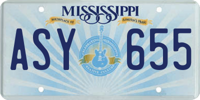 MS license plate ASY655