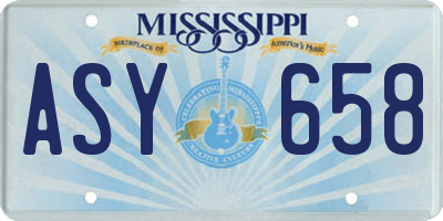 MS license plate ASY658