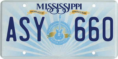 MS license plate ASY660