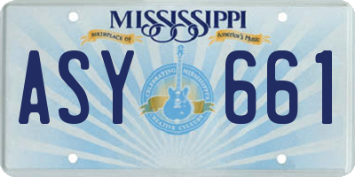 MS license plate ASY661